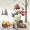 Paper Napkin - Snowman and animals