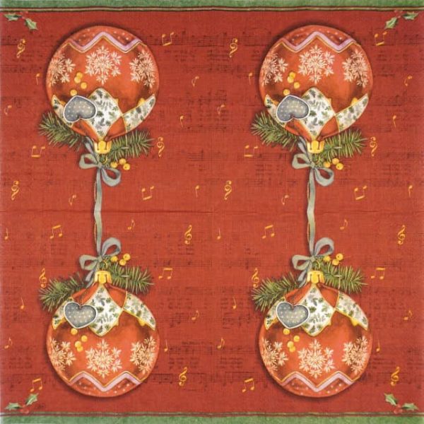 Paper Napkin - Christmas Bauble red