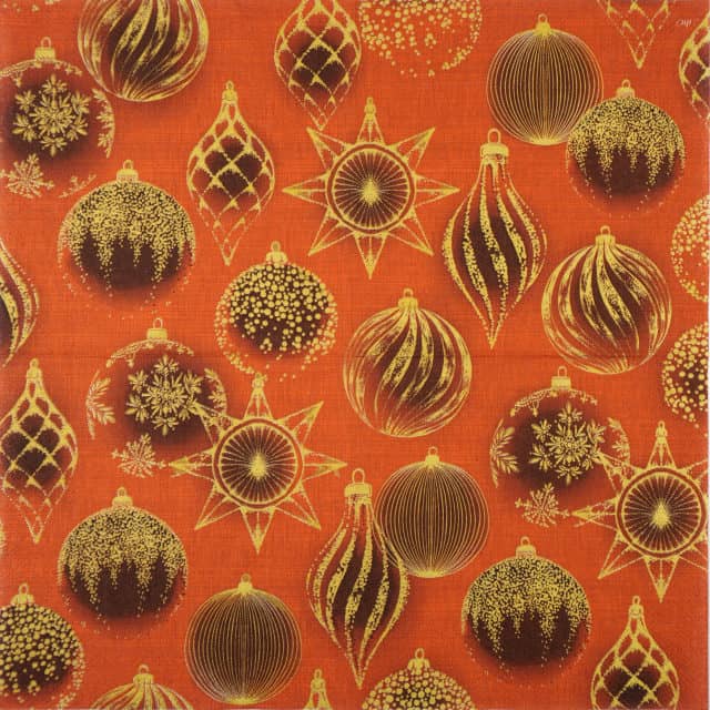 Paper Napkin - Shining Christmas Baubles red