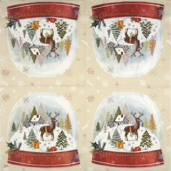 Paper Napkin - Snow Globe cream