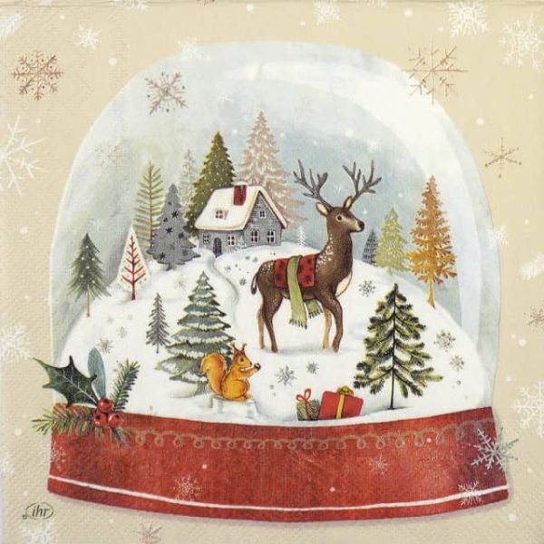 Paper Napkin - Snow Globe cream