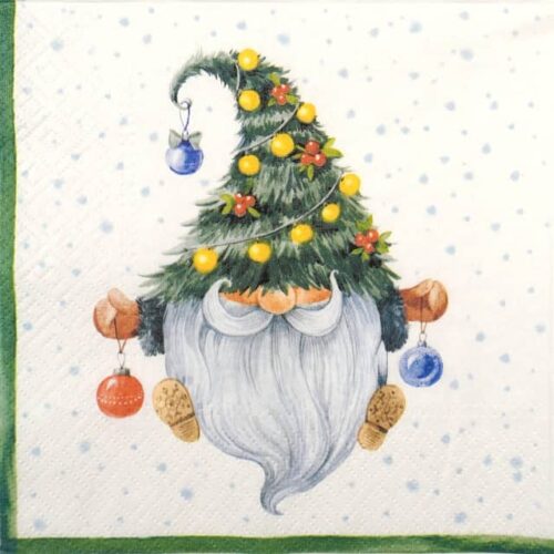 Paper Napkin - Fancy Christmas gnome