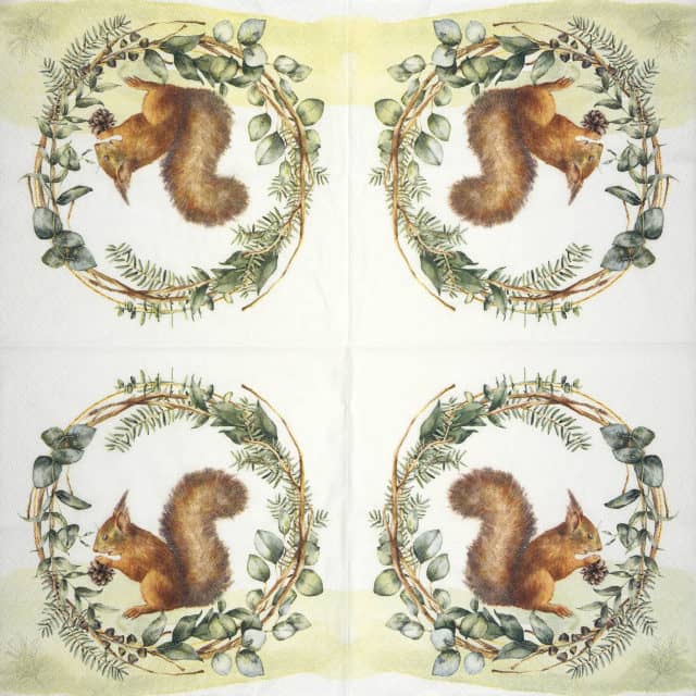 Paper Napkin - Winter Squirrel