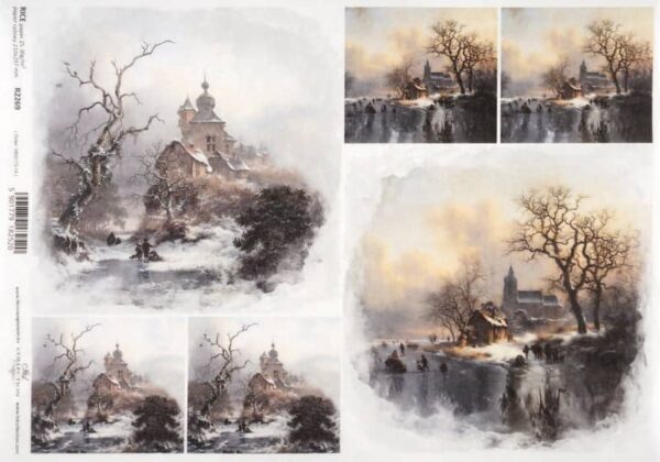 Rice Paper Decoupage - Winter Landscape - R2269