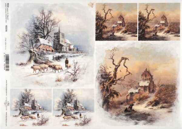 Rice Paper Decoupage - Winter Landscape - R2270