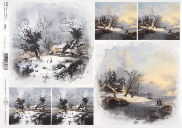 Rice Paper Decoupage - Winter Landscape - R2271