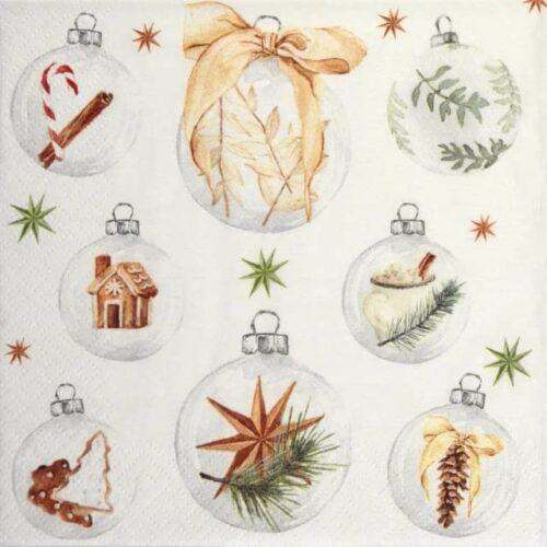 Paper Napkin Glass Christmas Bauble