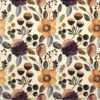 Paper Napkin - Violet Floral Pattern