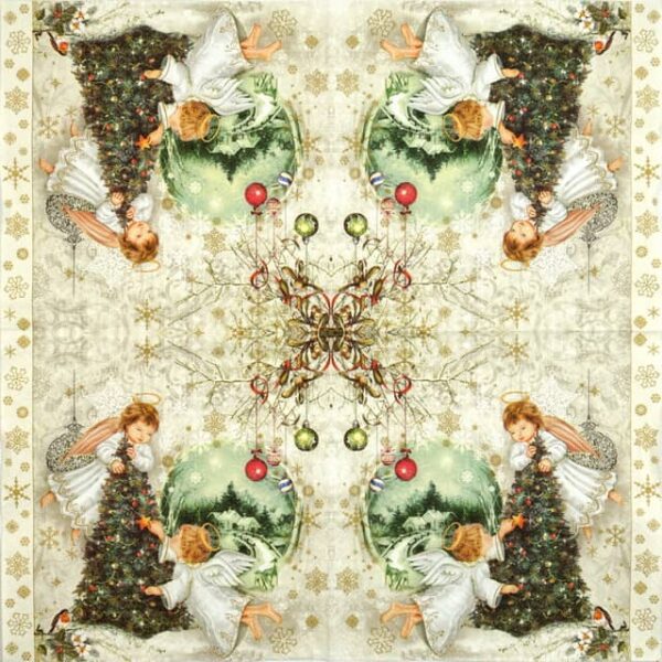 Paper Napkins - Two Angels & Christmas (20 pieces)