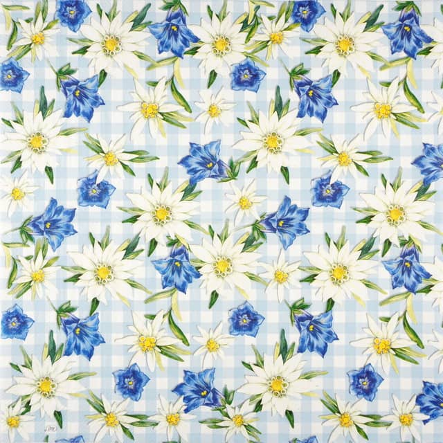 Paper Napkin - Edelweiss and Gentian light blue