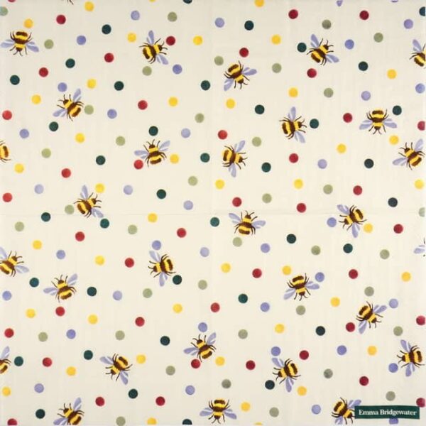 Paper Napkin - Bumble Bee and Polka dots cream