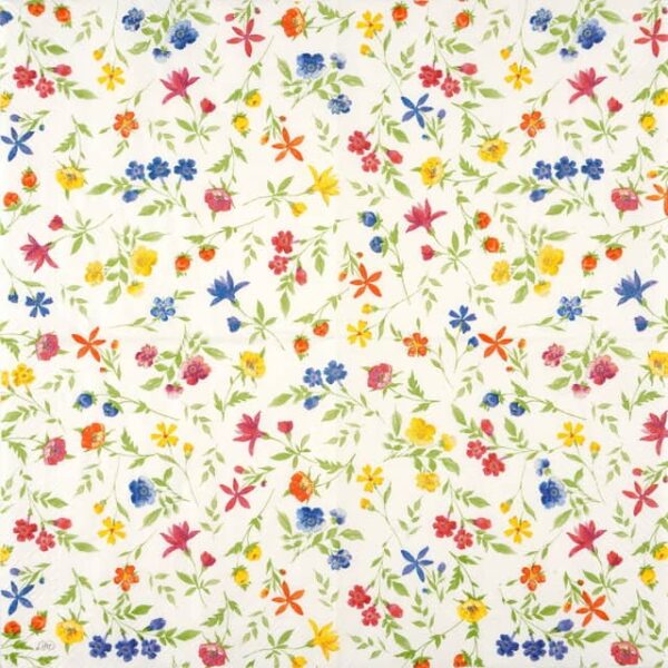 Paper Napkin - Happy Flowers blue yellow