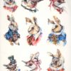 Decoupage Rice Paper A/4 - Dressed Bunnies and Birds - 0574