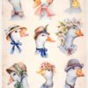 Decoupage Rice Paper A/4 - Duck Hat Fashion - 1856