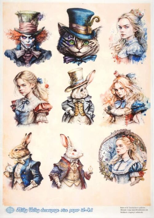 Decoupage Rice Paper A/4 - Alice in Wonderland - 41