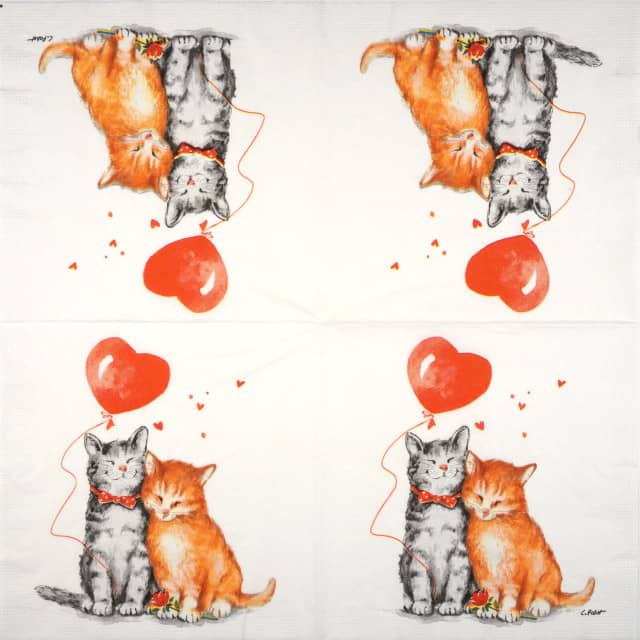 Paper Napkin - Cat Love