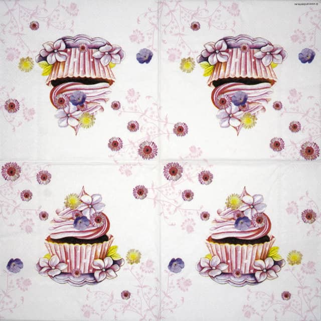 Paper Napkin - Decorated Cupcake