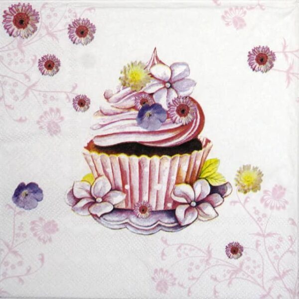 Paper Napkin - Decorated Cupcake