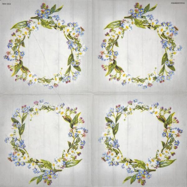 Paper Napkin - flower wreath on a grey background