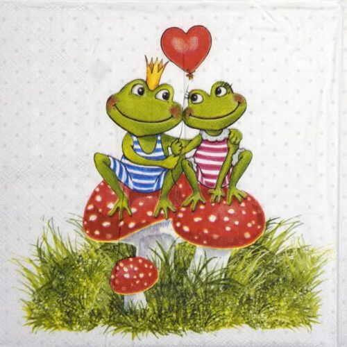 Paper Napkin - Frogs in love