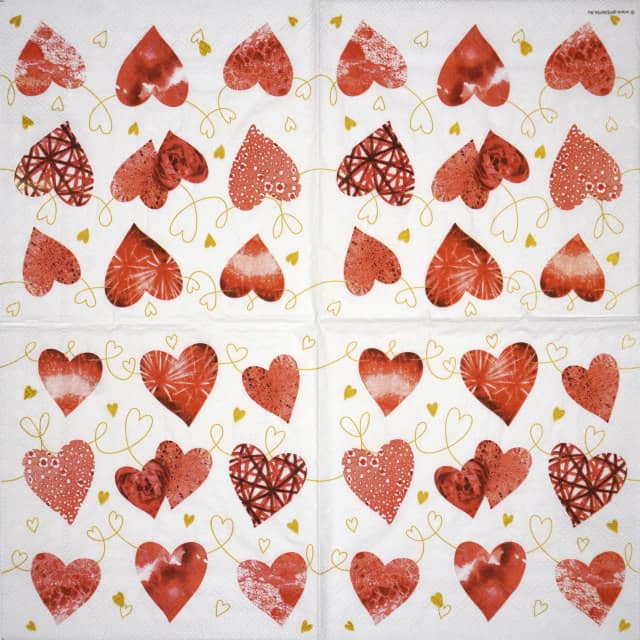 Paper Napkin - Ten Hearts