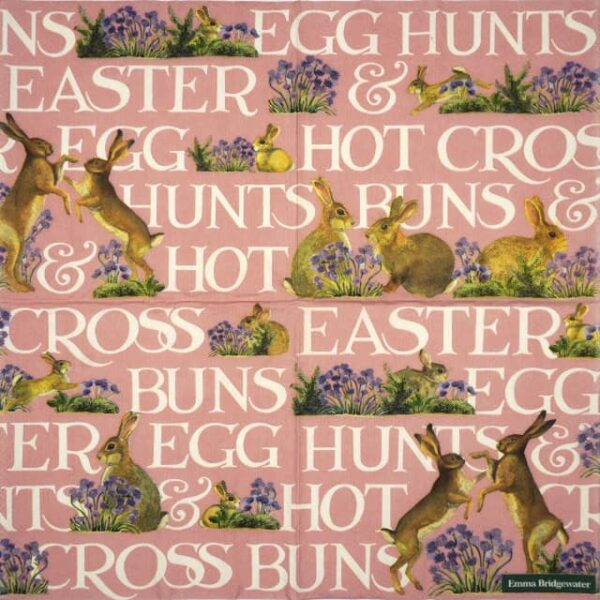 Paper Napkin - Easter hares rose