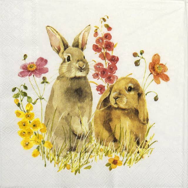 Paper Napkin - two easter Bunnues