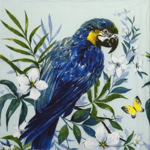 Paper Napkin - Parrot light blue