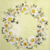 Paper Napkin - Daisies wreath light green