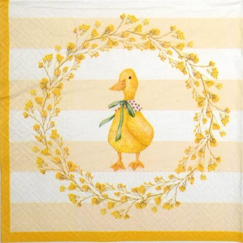 Paper Napkin - Duck with Wreath