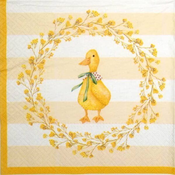 Paper Napkin - Duck with Wreath