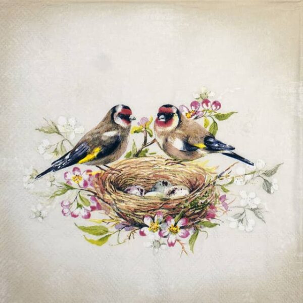 Paper Napkin - Lovely goldfinch linen