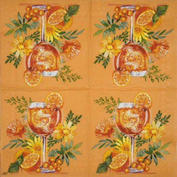 Paper Napkin - Orange cocktail orange