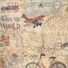 Stamperia Rice Paper A4 - Around the World Bicycle DFSA4776