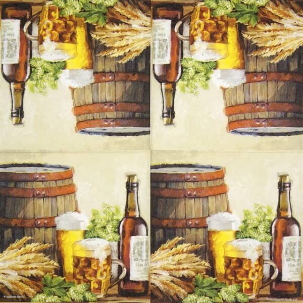 Cocktail Napkins - Beer and Hops (20 pieces)