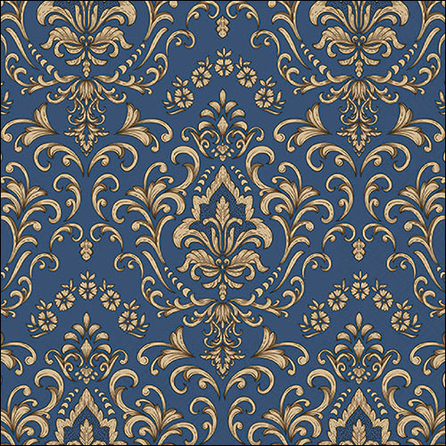 Single Decoupage Napkin - Baroque ornament blue
