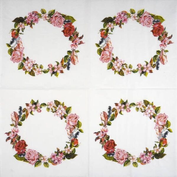 Paper Napkins - Romantic Wreath (20 pieces)