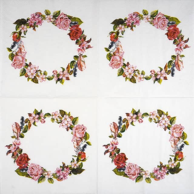 Paper-napkin-Fasana-romantic-wreath-30093
