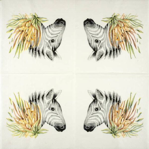 Paper Napkins - Tropical Zebra (20 pieces)