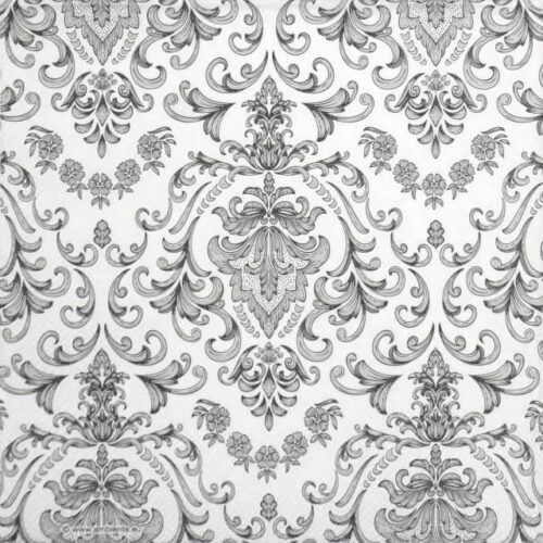 Paper Napkins - Baroque ornament silver (20 pieces)