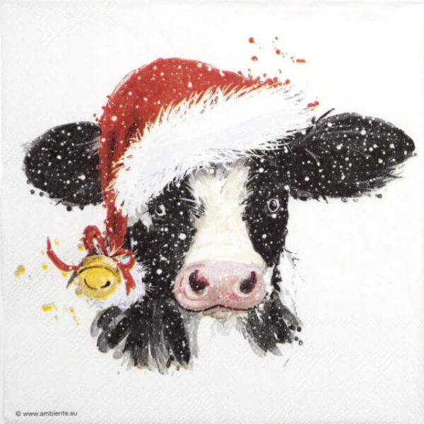 Paper Napkin - Christmas cow bell