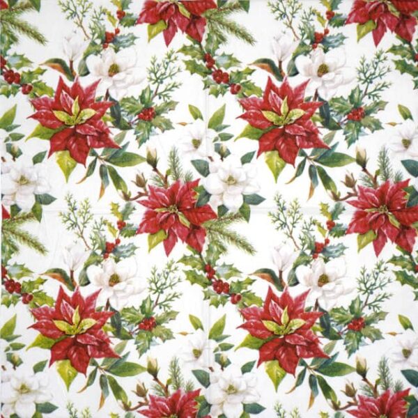 Paper Napkin - Christmas florals