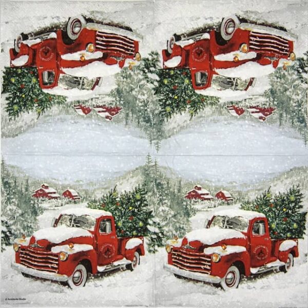 Single Decoupage Napkin - Christmas Truck