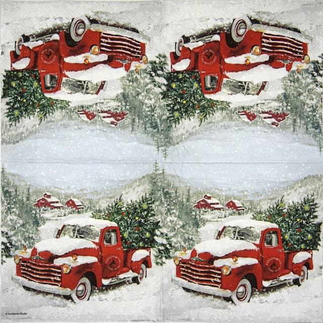 Paper-napkin-Ambiente-Christmas-truck-33313550