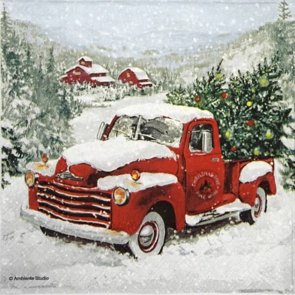 Single Decoupage Napkin - Christmas Truck