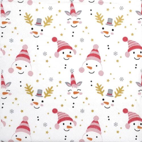 Paper Napkins - Funny snowmen (20 pieces)