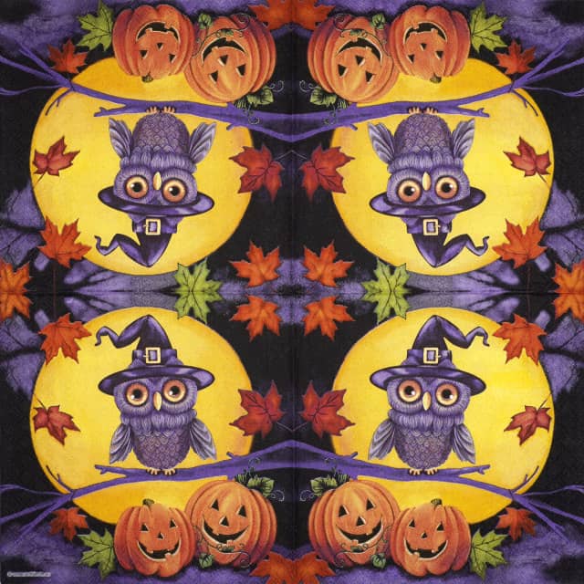 Paper-napkin-Ambiente-Halloween-Owl-13319125