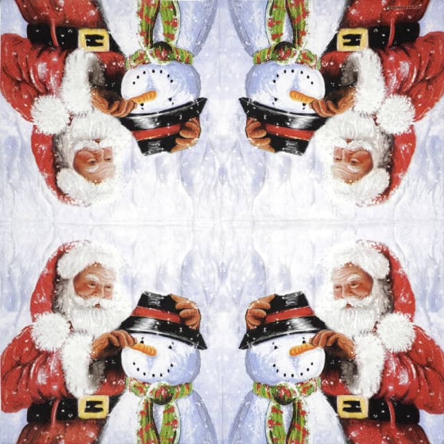 Paper Napkin - Santa and snowman