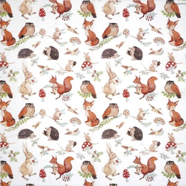 Paper Napkins - Woodland animals (20 pieces)