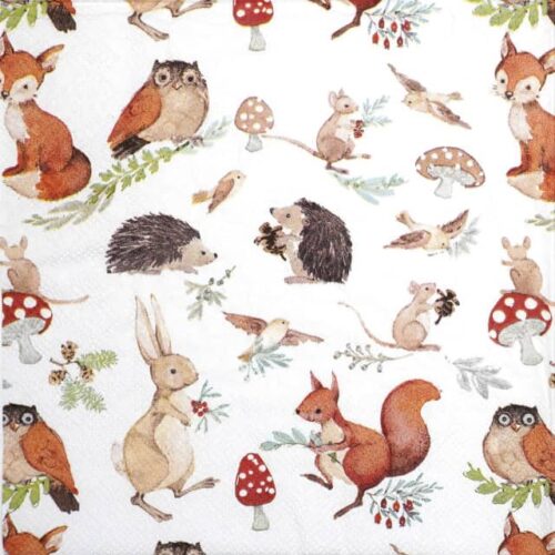Paper Napkins - Woodland animals (20 pieces)